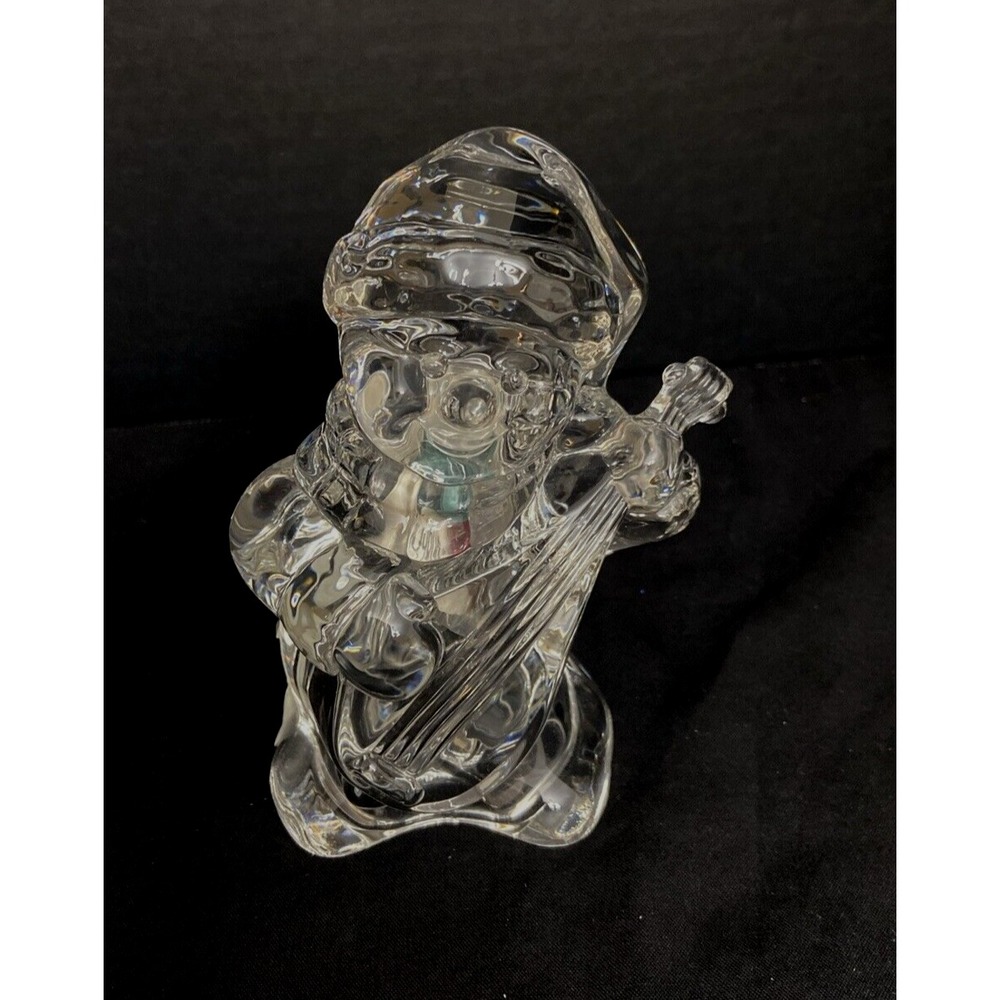 Mikasa Frostys Choir Snowman Playing the Mandolin Full Lead Crystal Figurine